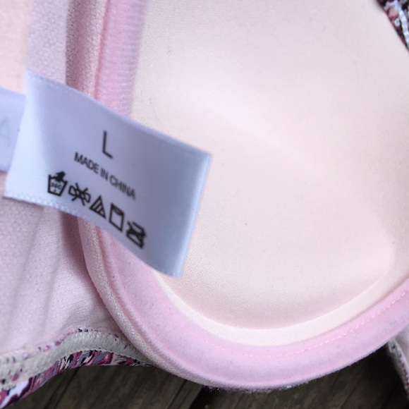 NWT Ambrielle Purple Pink Silver Bikini Top Sz L - Picture 6 of 8